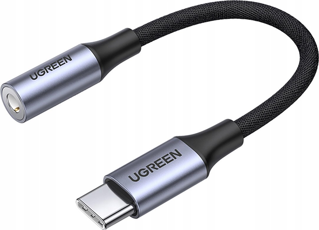 Adapter AV Ugreen Adapter Ugreen AV161 do słuchawek mini jack 3,5 mm (żeński) / USB-C (męski) 10 cm - szary