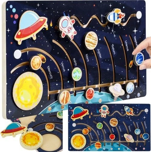 Kruzzel Układanka drewniana Układ słoneczny (24763)