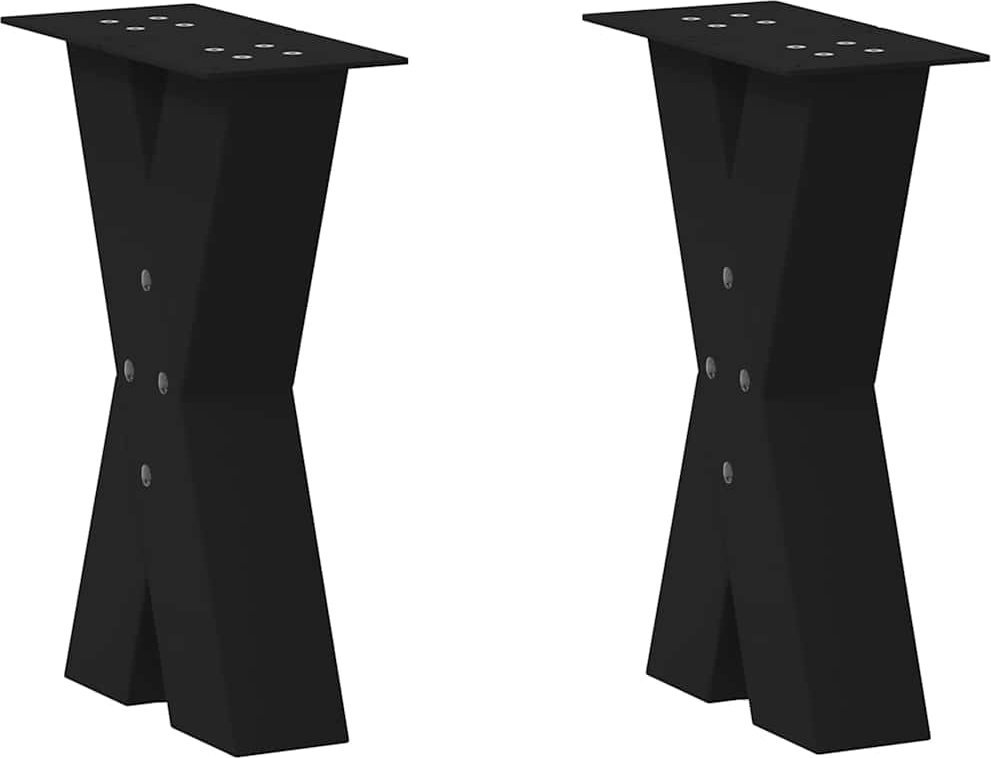 vidaXL Nogi do stolika kawowego, 2 szt., czarne, 38x(42-43) cm, stal