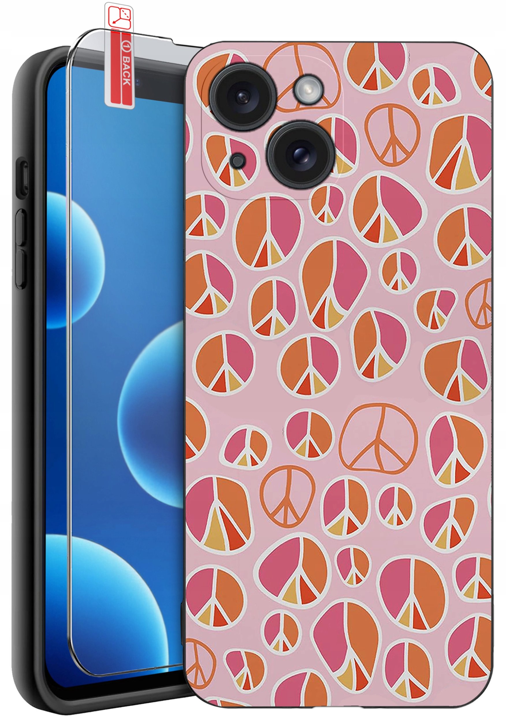 ETUI do iPhone 13 | 14 | WZORY | SILIKONOWE MATT CASE + SZKŁO 9H