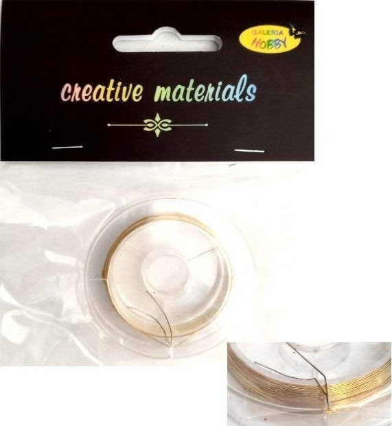 Drut miedziany 0.3mm 10 mb złocisty