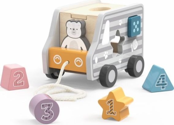 Viga Toys Drewniany samochód do ciągnięcia