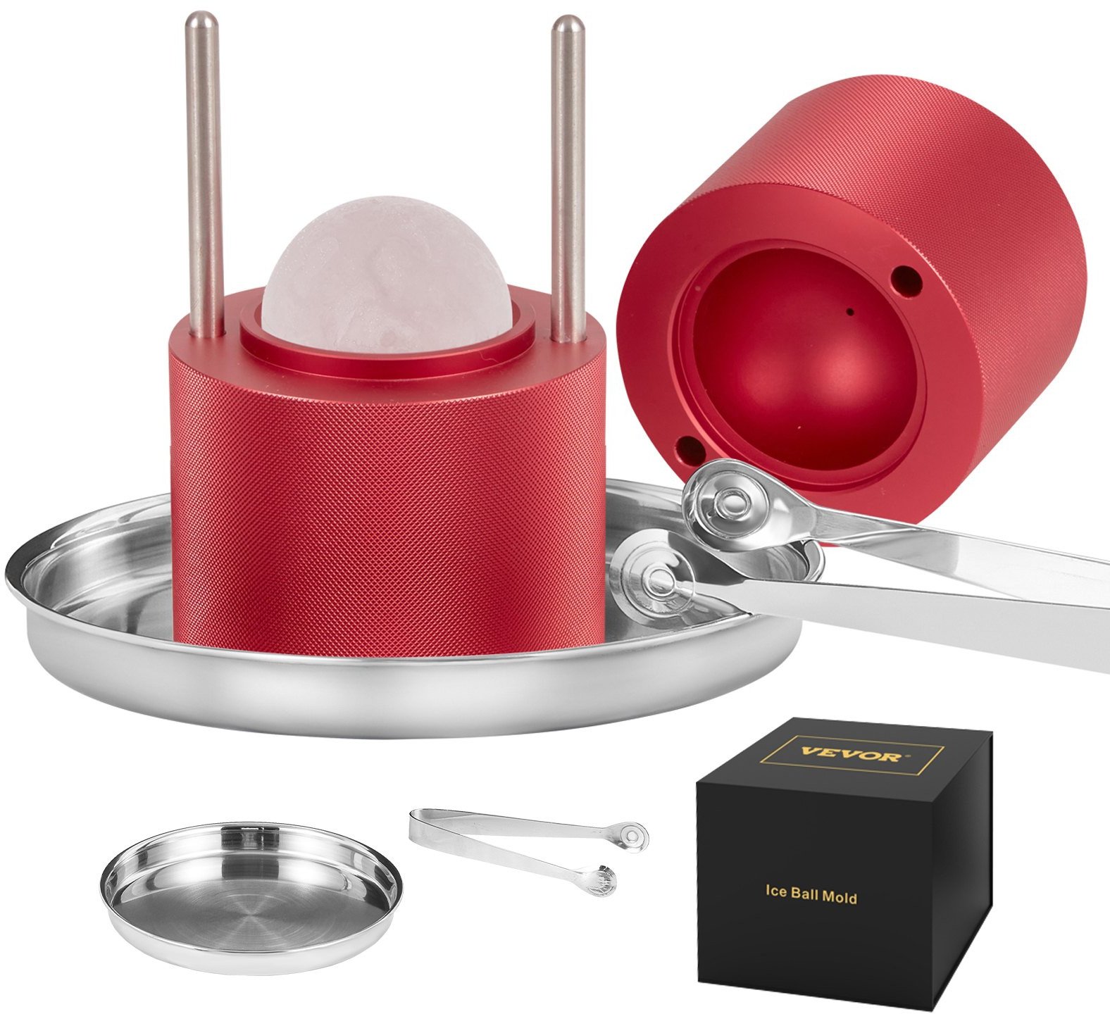 Prasa Forma do Kul Lodowych Czerwona Kule 60 mm do Napojów i Koktajli