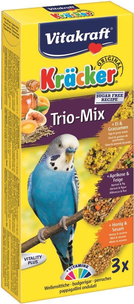 Vitakraft Vitakraft Kracker Kolby 3 sztuki dla papugi falistej Jajko Morele Miód