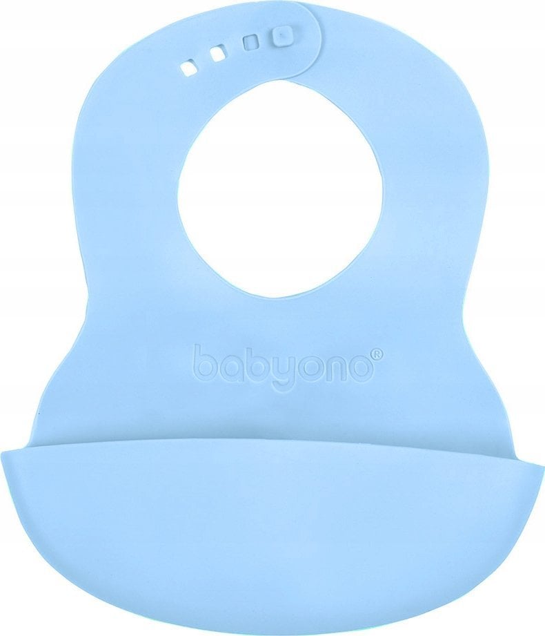 BABY ONO 835/05 BŁĘKITNY MIĘKKI ŚLINIAK Z KIESZONKĄ I REGULOWANYM ZAPIĘCIEM