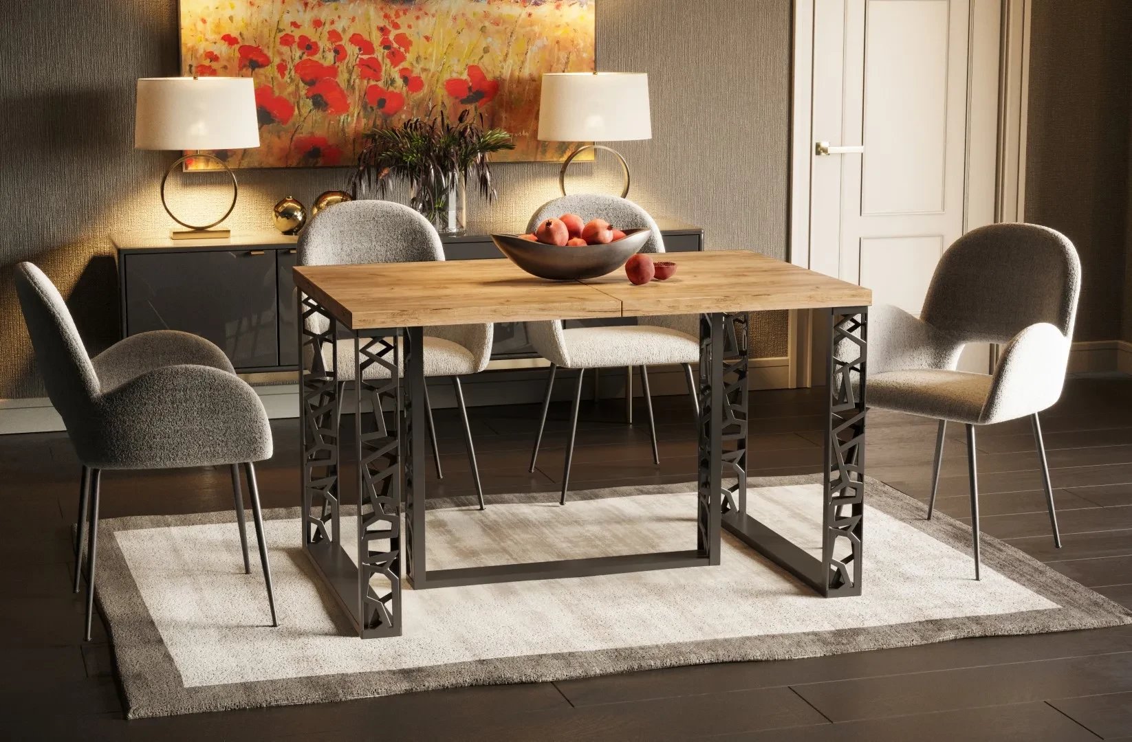 Stół rozkładany EWEREST MAX 130(250)x85 dąb złoty craft ENDO