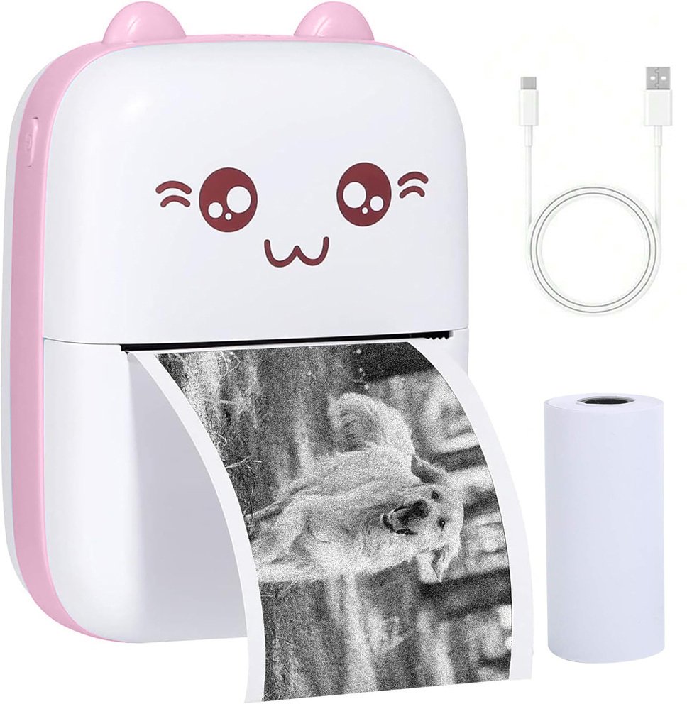 Mini drukarka termiczna bezprzewodowa przenośna drukuś do zdjęć notatek
