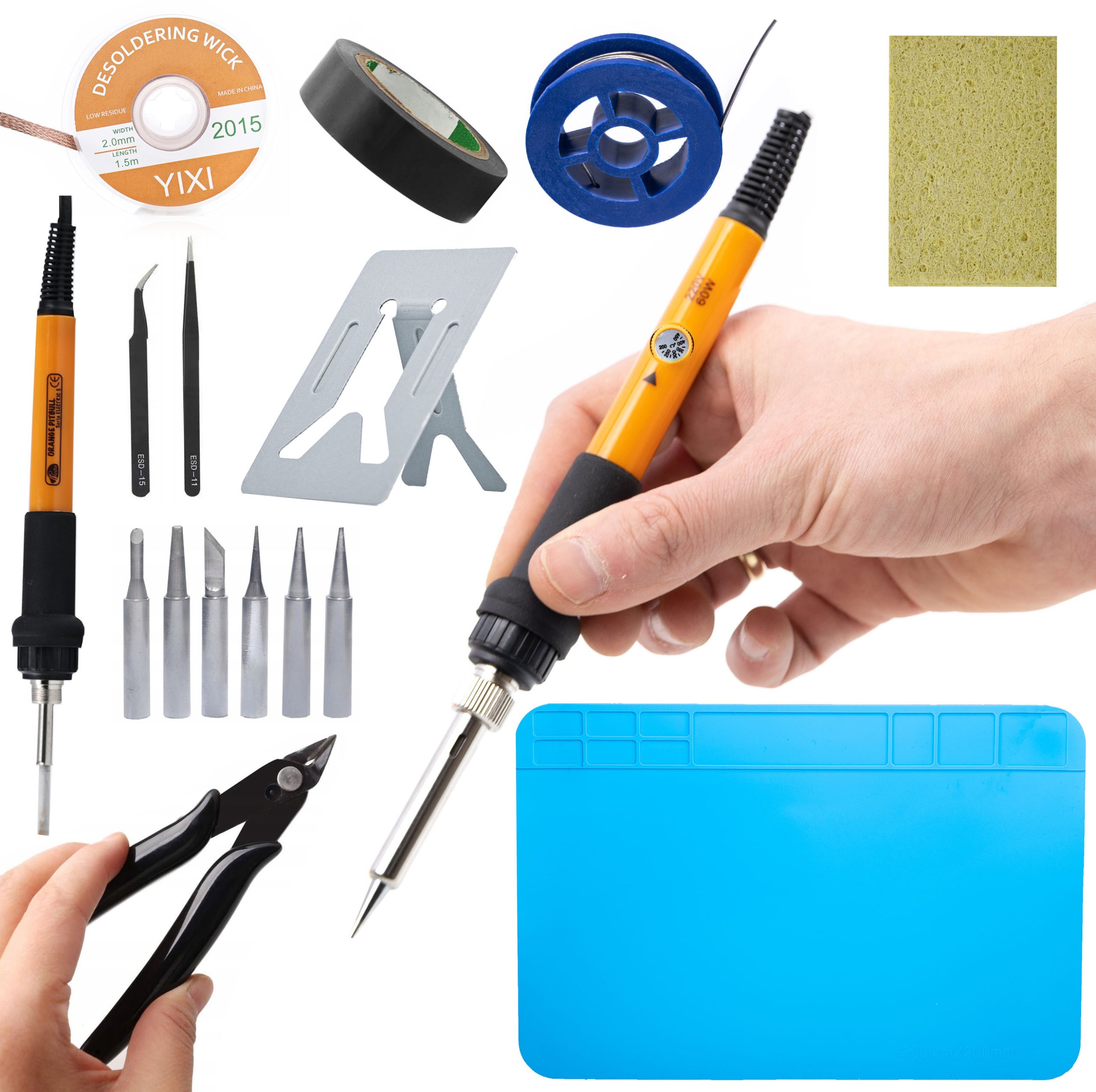 ZESTAW LUTOWNICA GROTOWA 60W GROTY PODSTAWKA CYNA PLECIONKA MATA PĘSETY