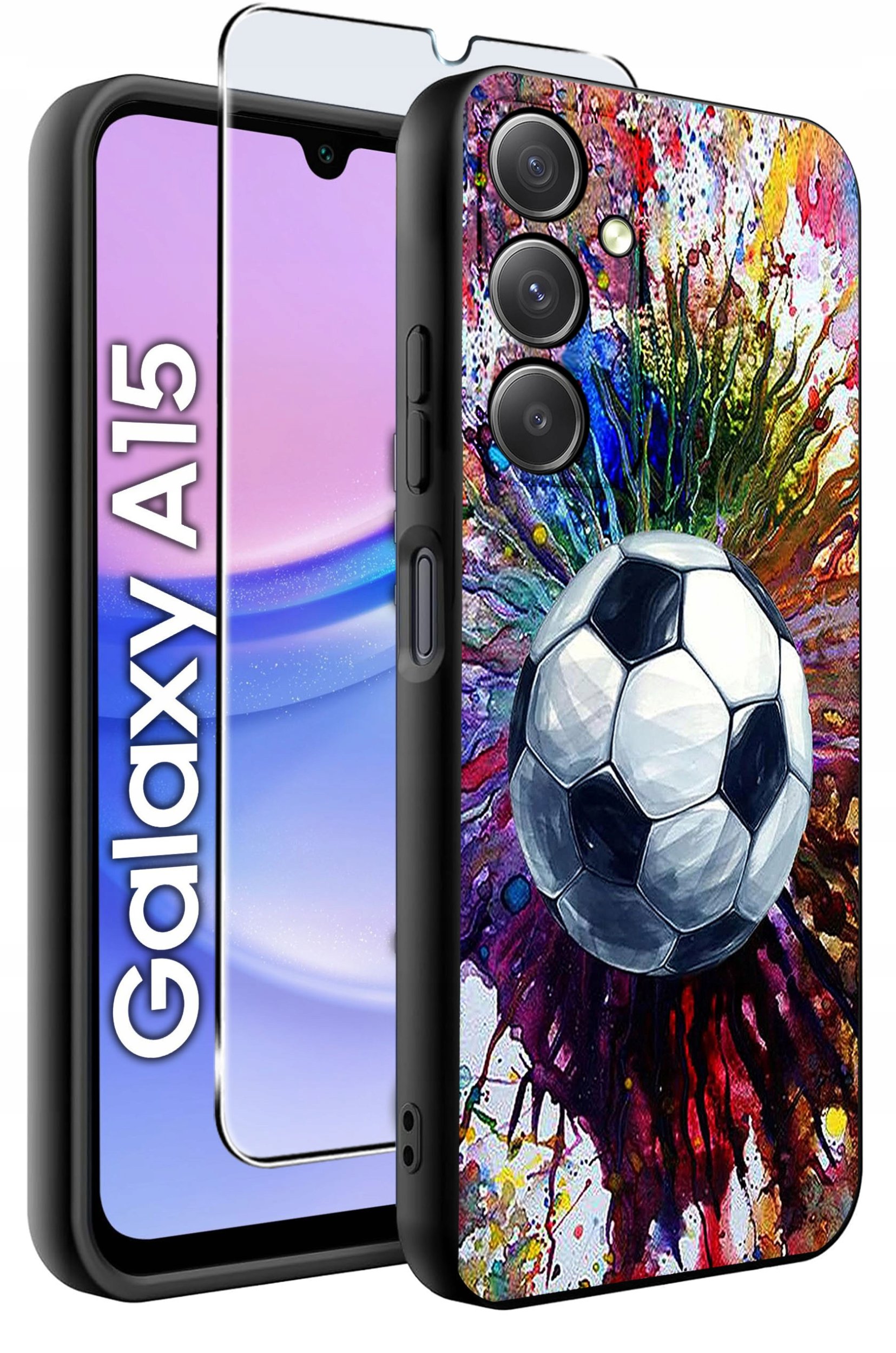 ETUI do Samsung A15 4G | 15 5G WZORY | SILIKONOWE MATT CASE + SZKŁO 9H