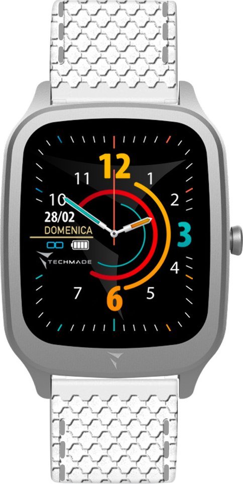 Smartwatch Techmade Smartwatch męski Techmade TM-VISIONS-WHS biały pasek