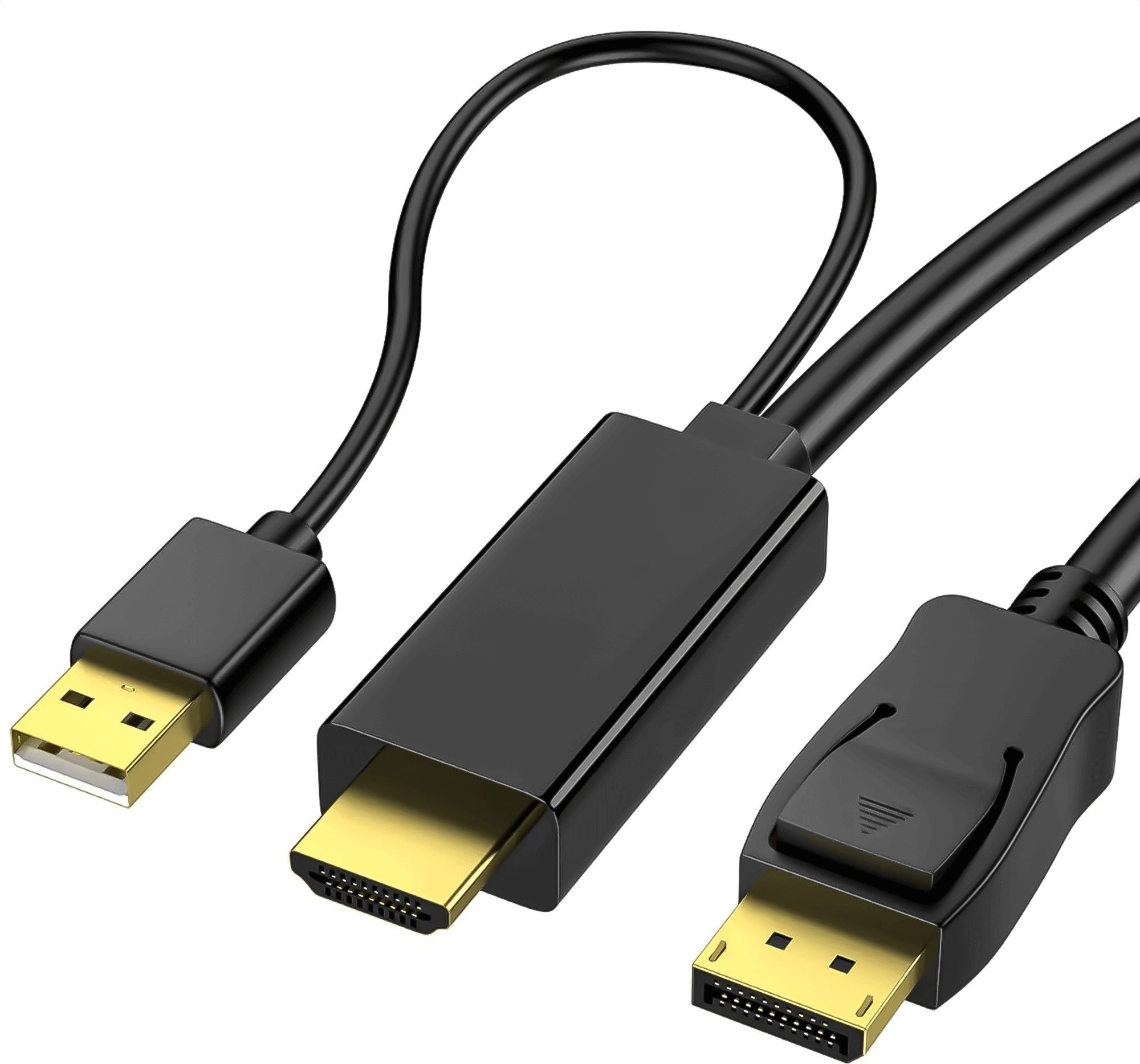 Kabel Reagle DisplayPort - HDMI + USB-A 1.8m czarny