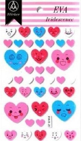 Stiker z elementami z pianki z lekkim brokatem