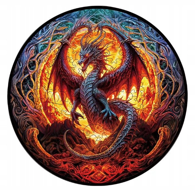 Puzzle Drewniane Wooden A3 dla dzieci i dorosłych 180 el. Smok Dragon