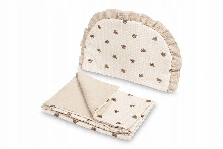 KOMPLET DO WÓZKA MUŚLIN MISIE BEŻOWY