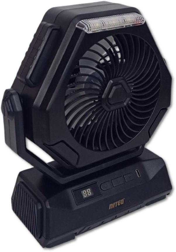 Wiatrak - Wentylator warsztatowy akumulatorowy - Czarny