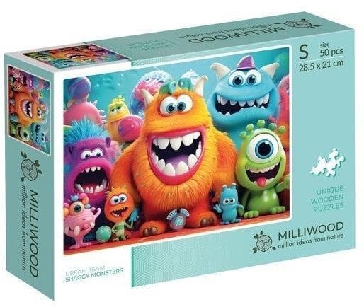 Puzzle drewniane 50 Milliwood Shaggy Monsters
