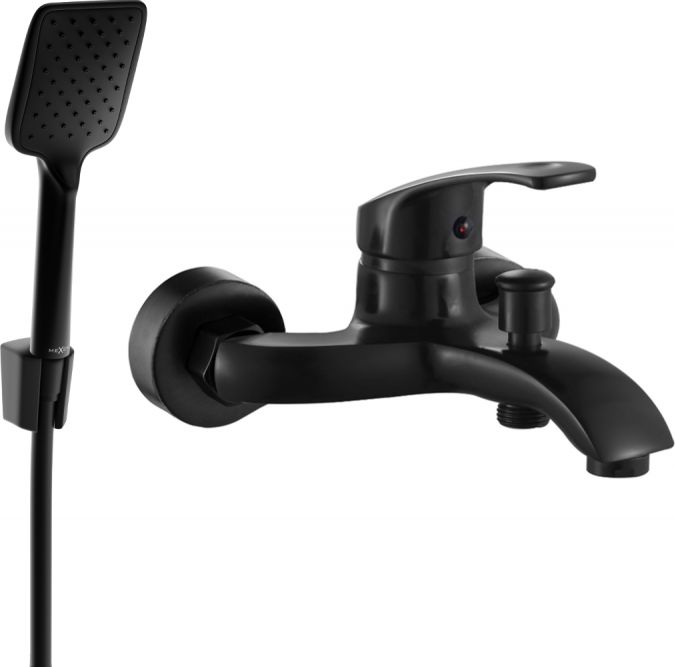 Mexen Mexen Fabia R62 bateria wannowa z zestawem prysznicowym, czarna - 74653R62-70