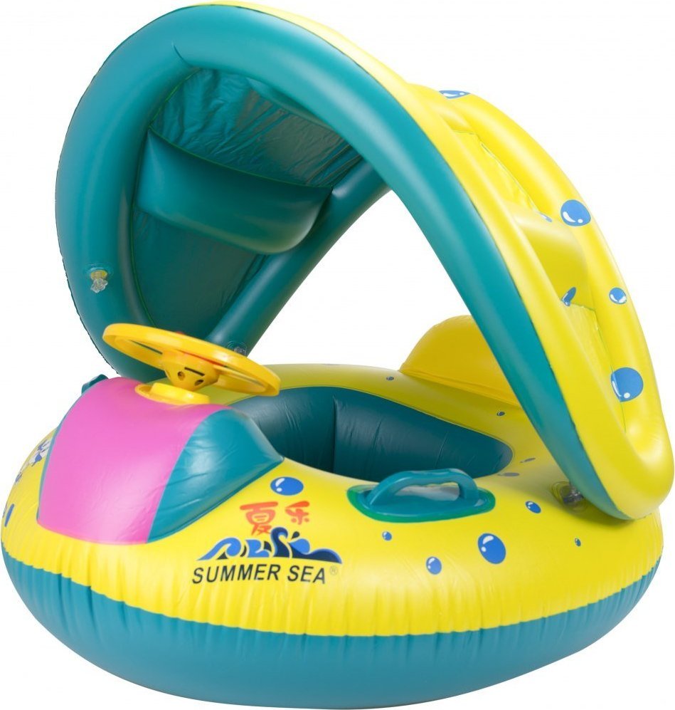 Ikonka Materac dmuchany pontonik z daszkiem 65x73cm