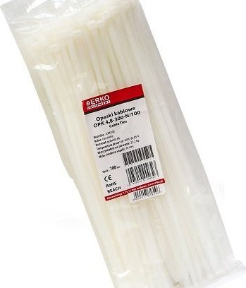 Organizer Erko Opaska zaciskowa biała OPK 300/4,8 op.100szt ERKO