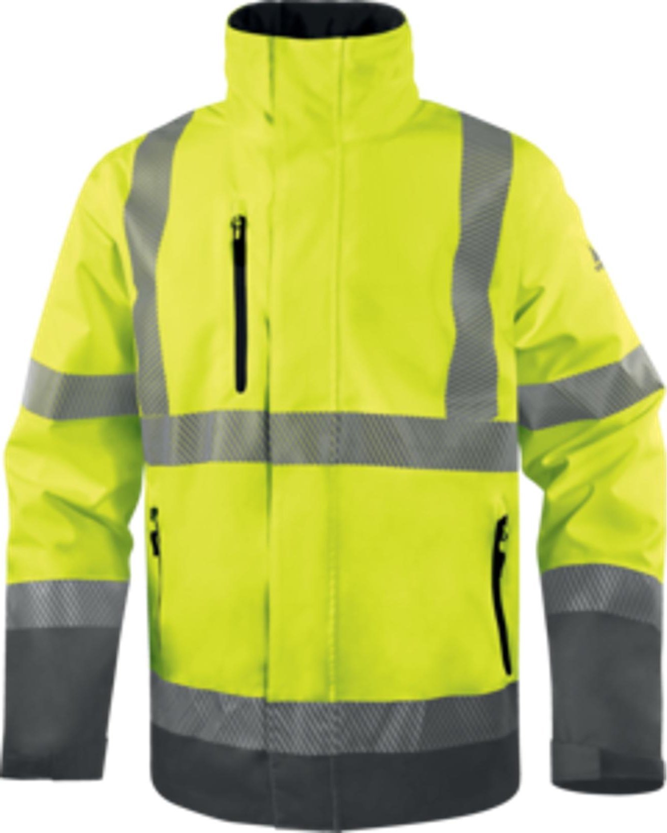 Delta Plus TRACK - kurtka ostrzegawcza ocieplana z poliestru powlekanego PU 4 kieszenie. tkanina pikowana, poliester ripstop - pomarańczowy fluo-szary