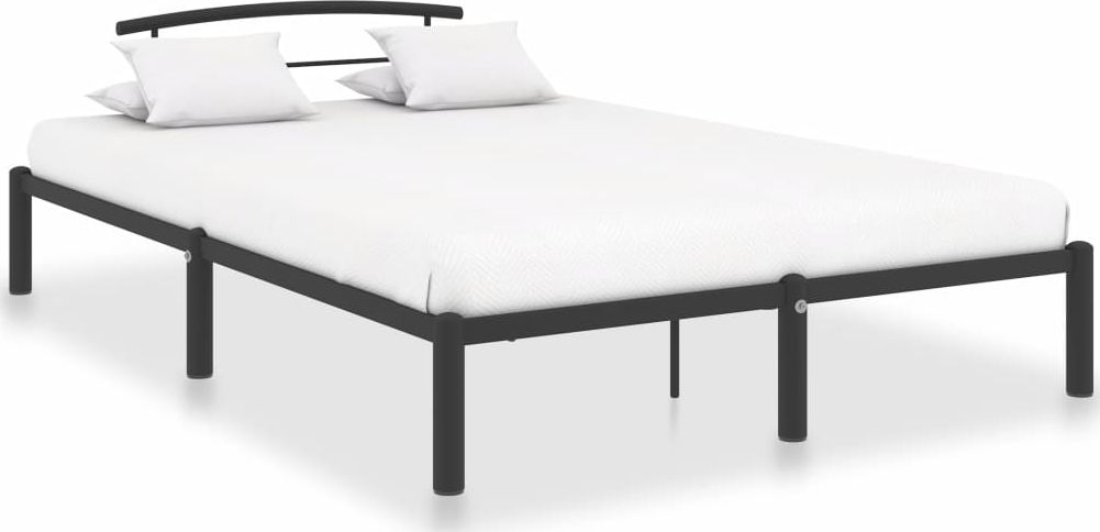 vidaXL Rama łóżka, czarna, metalowa, 160 x 200 cm