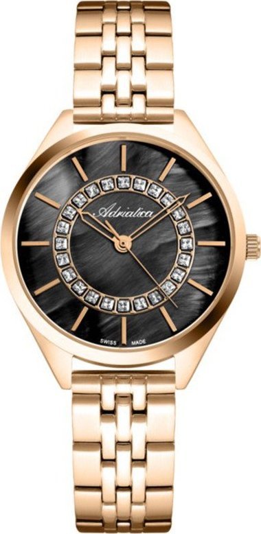 Zegarek Adriatica Zegarek damski Adriatica A3817.91RMQ CYRKONIE różowe złoto