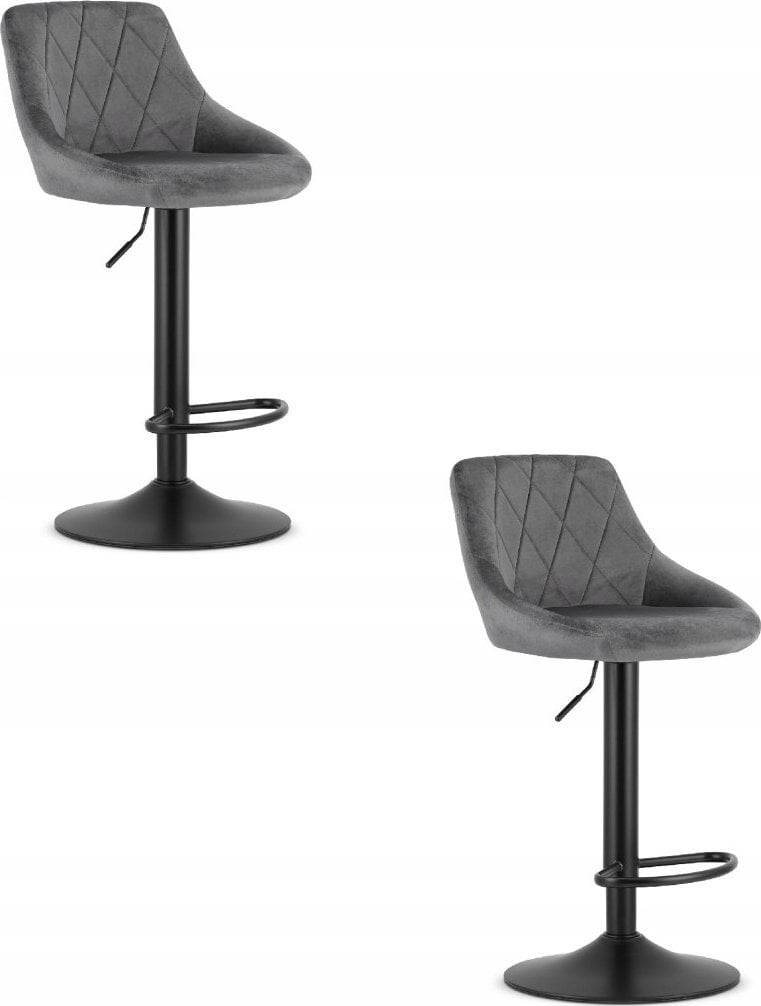 Leobert Hoker KAST - aksamit szary / baza czarna x 2