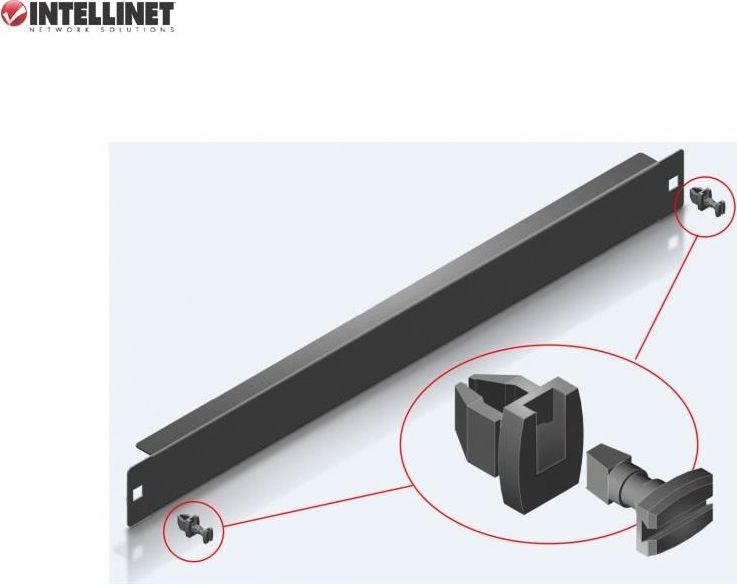 Intellinet Network Solutions Panel maskujący 1U do szaf rack 19, metalowy, czarny (922197)