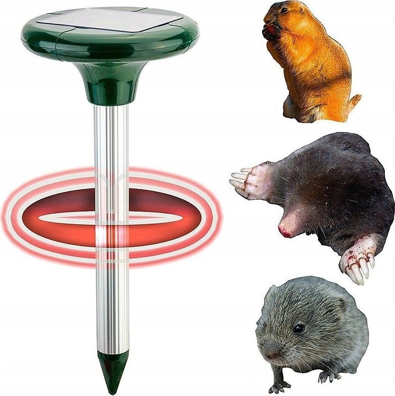 Solarny odstraszacz kretów gryzoni nornic myszy