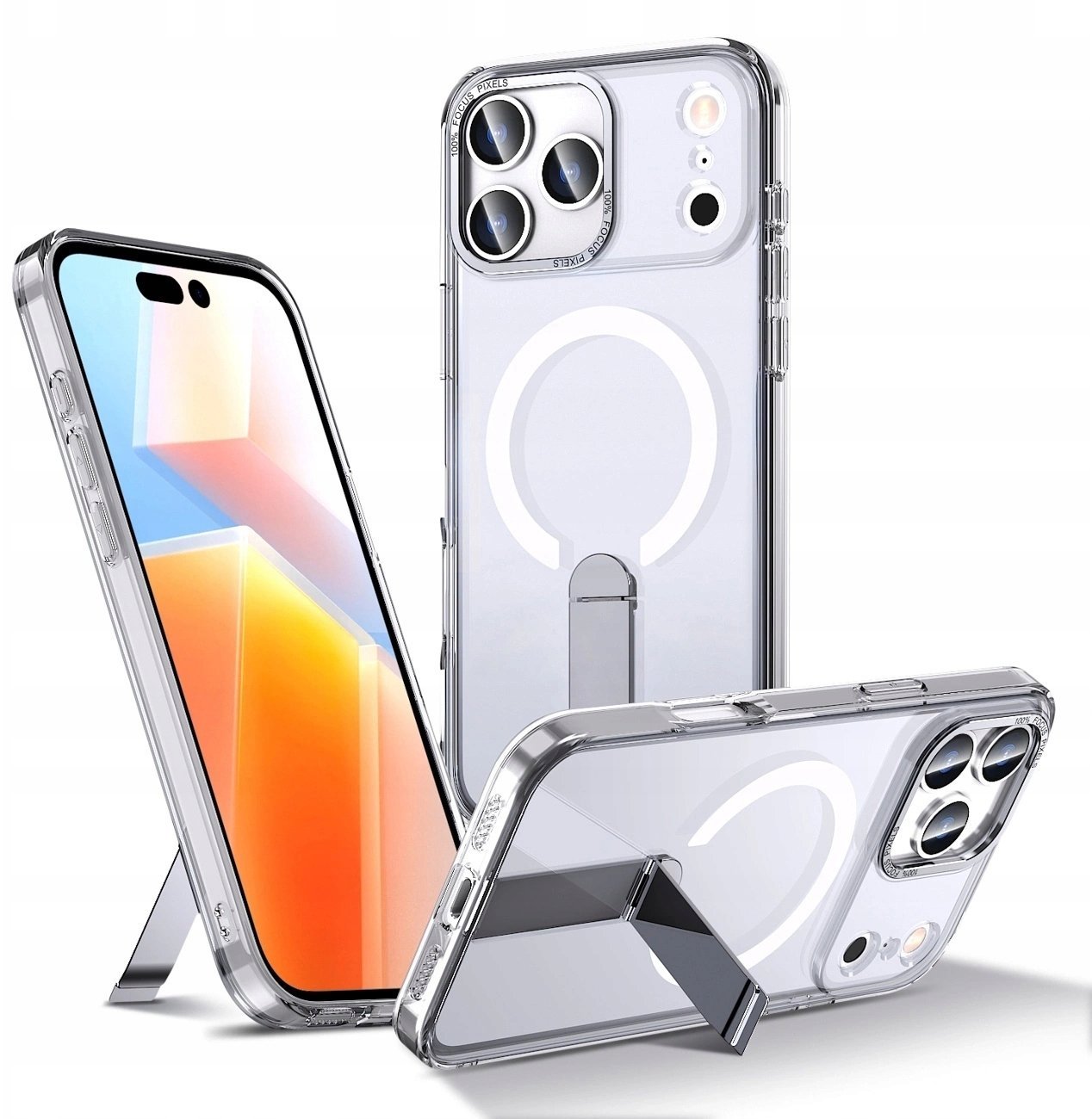 Etui Hybrid Armor X na Samsung Galaxy S25 FE z podstawką kompatybilne z MagSafe - przezroczyste