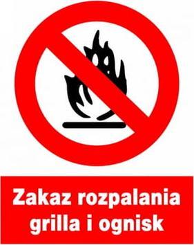 Mój dom Zzo-5 Znak Bhp Zakaz Rozpalania Grilla I Ognisk