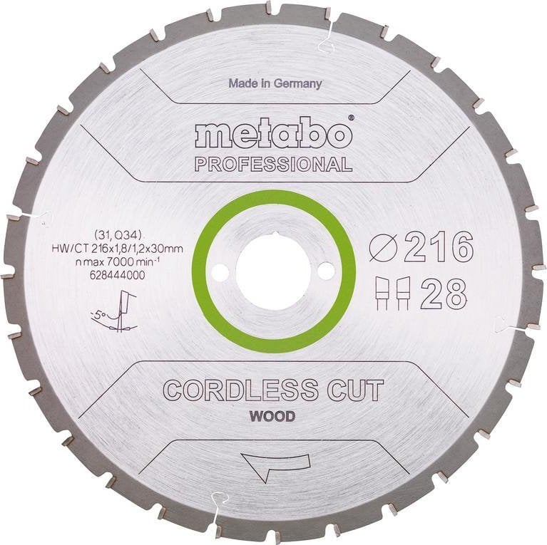 MBG - PIOTR KIŹLIŃSKI METABO PIŁA TARCZOWA HW/CT 216x30x28z CORDLESS CUT WOOD PROFESSIONAL