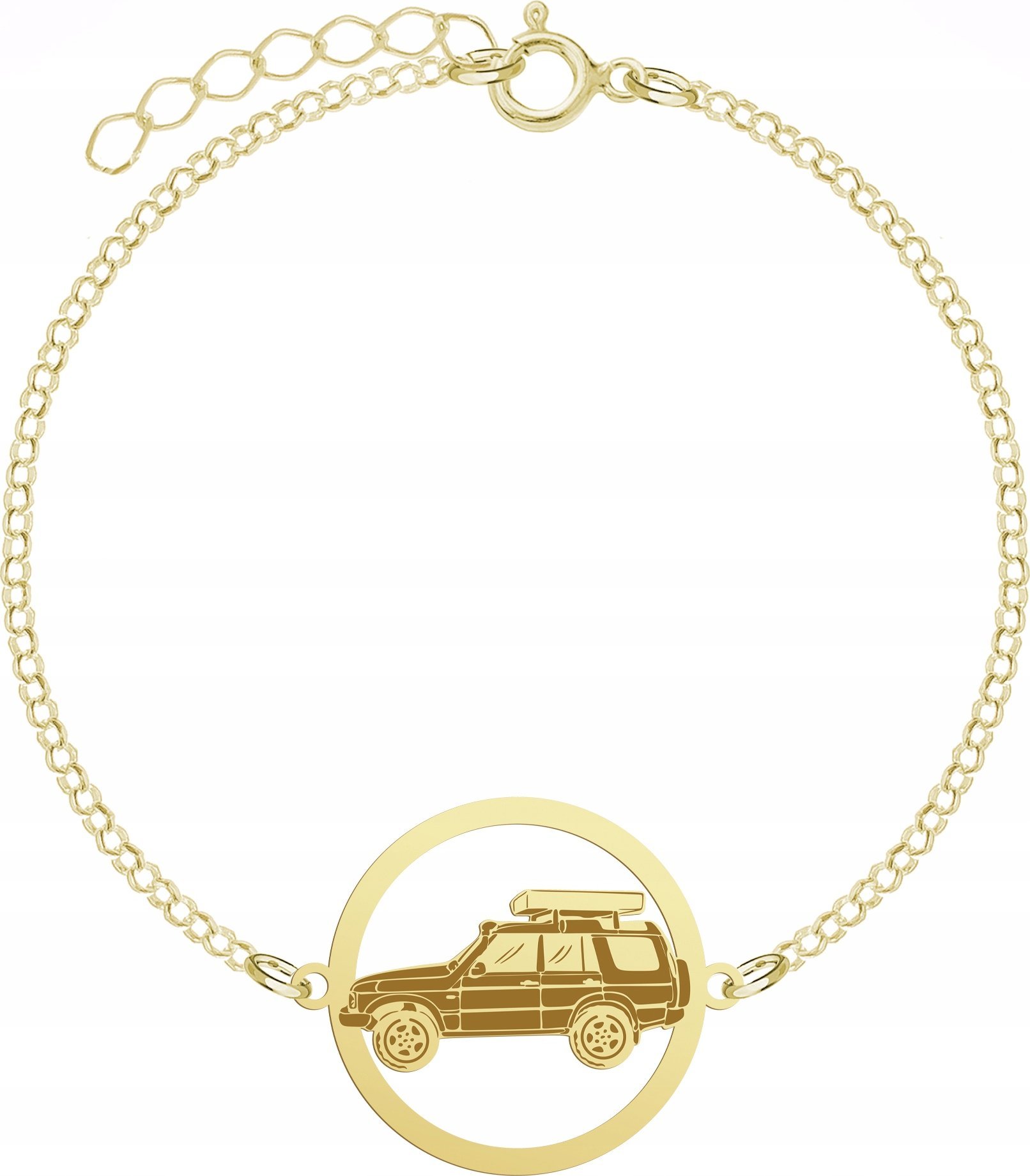 Radziszewska Jewellery Bransoletka Złota Samochód Wyprawowy Łańcuszek Biżuteria 925 GRAWER