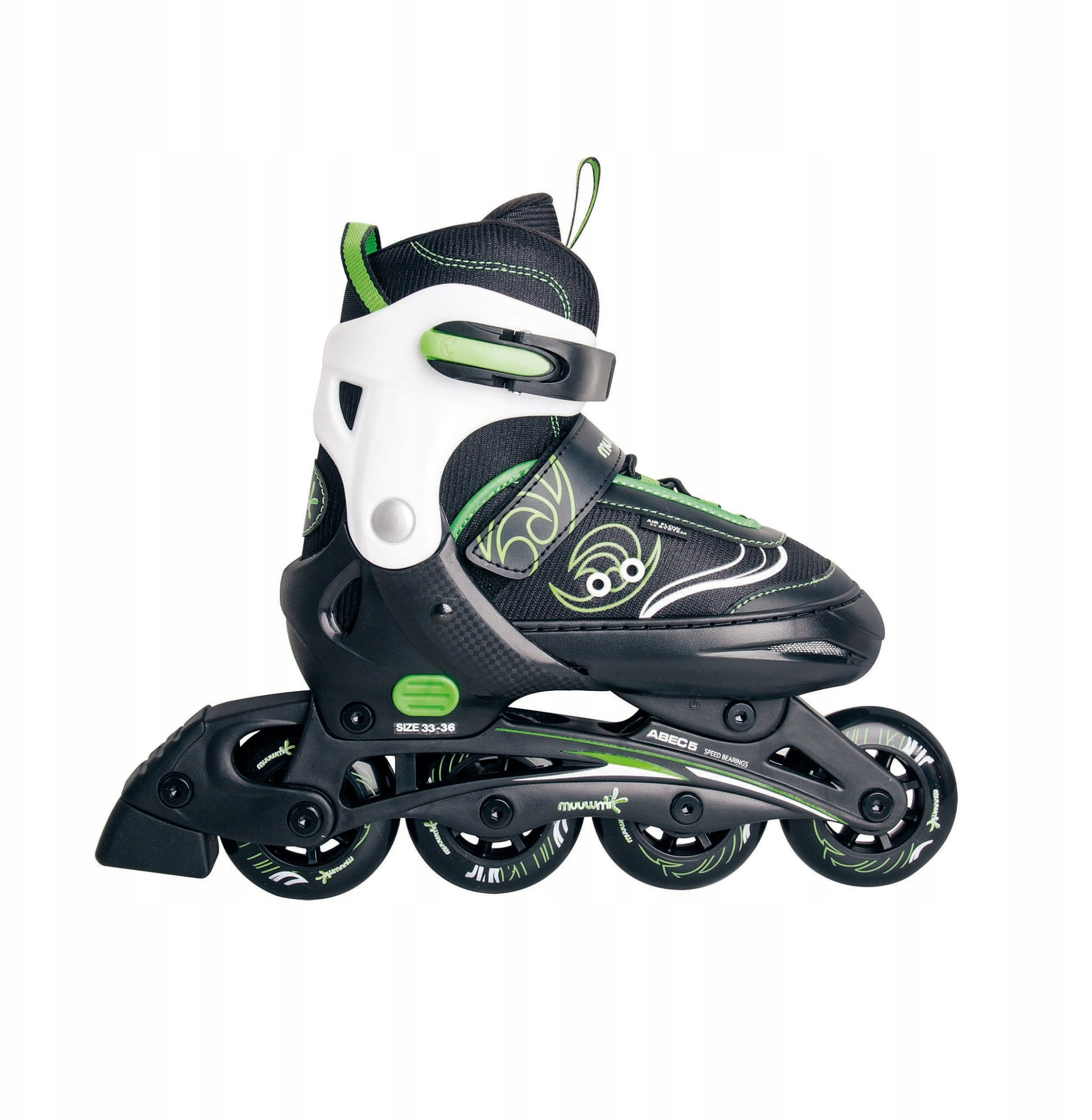 Promotion! Muuwmi children's roller skates size 37-40 green/white AU 427AU
