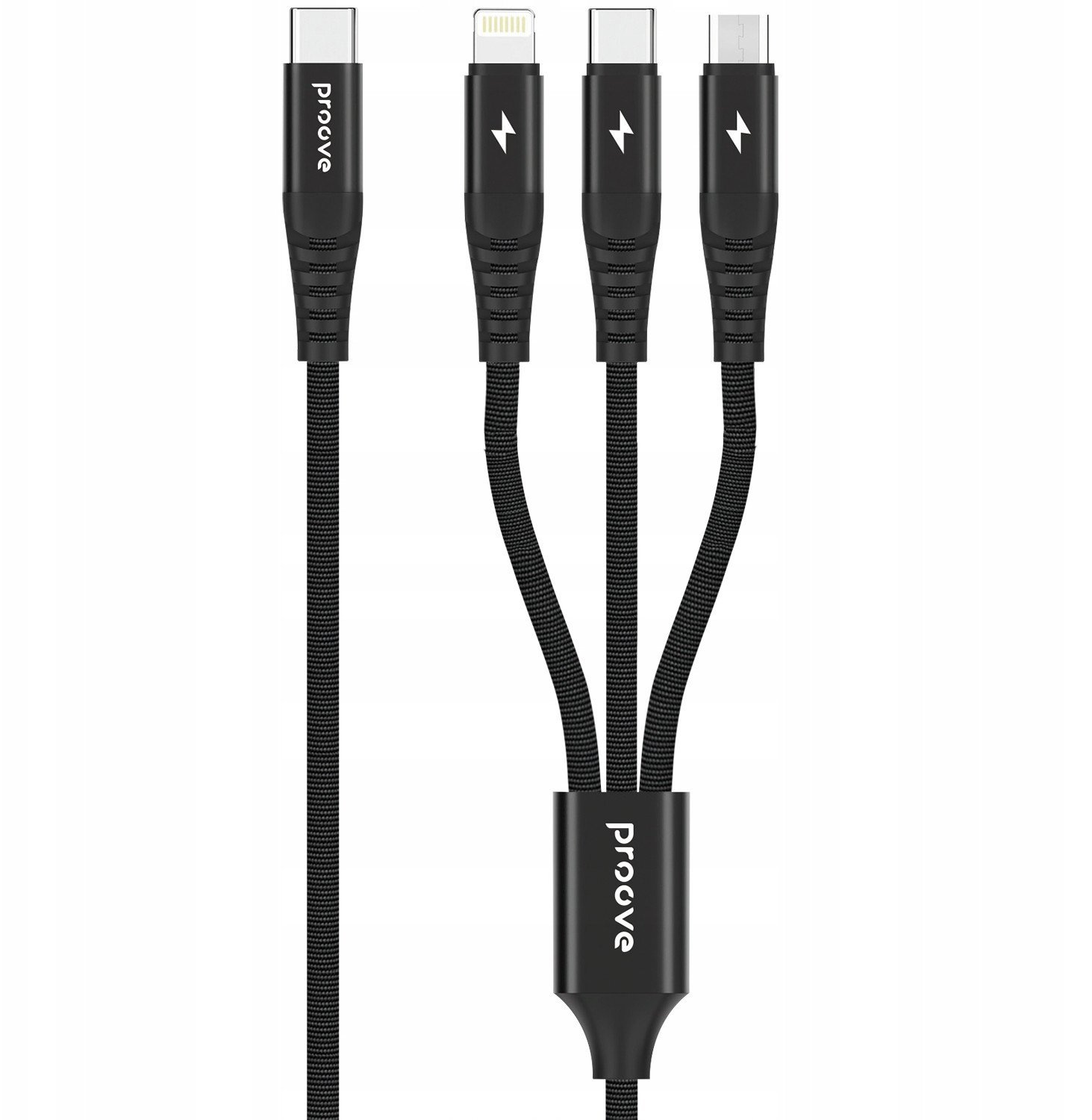 Kabel Przewód 3w1 Usb-c Na Usb Type-c Microusb Apple Lightning 1m 3a Proove / Cchy15012101 / Hydra