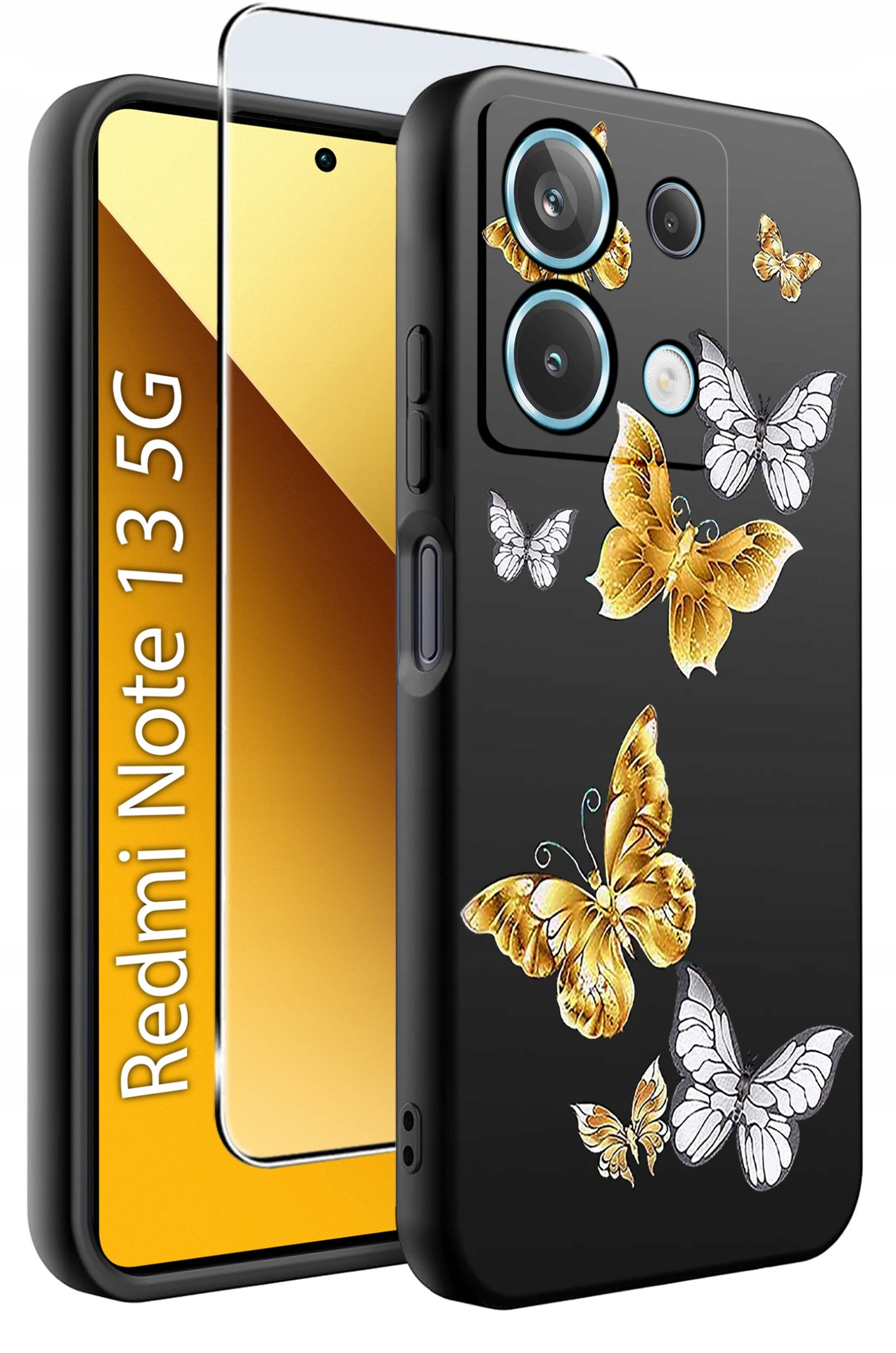 ETUI do Xiaomi Redmi Note 13 5G WZORY |SILIKONOWE MATT CASE +SZKŁO 9H