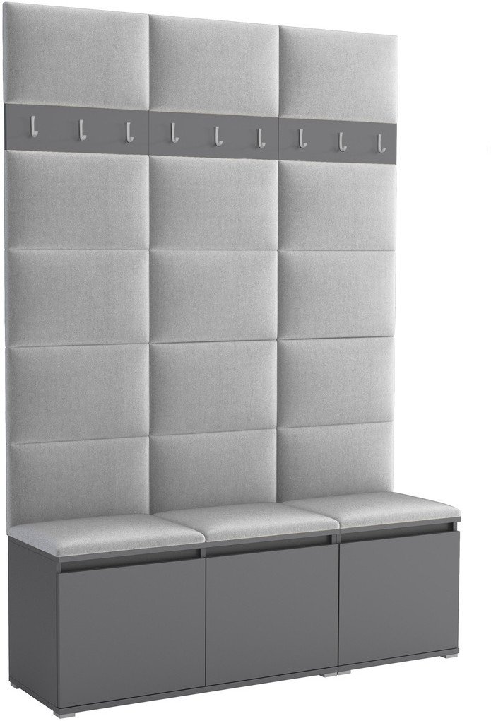 Tapicerowana garderoba Noris III - kolor antracyt + tkanina Trinity 32