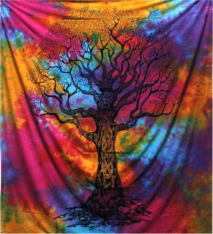 vidaXL Bawełniana narzuta - Winter Tree