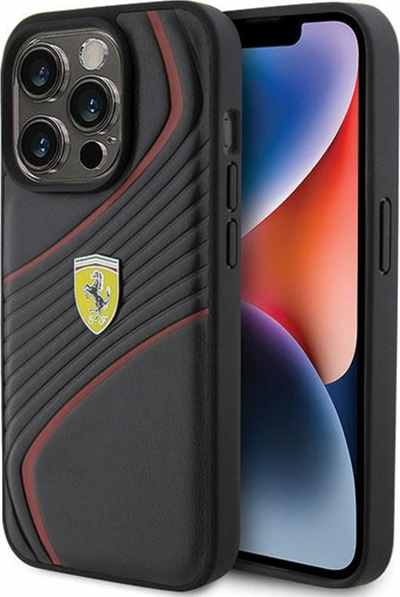 Ferrari FEHCP15LPTWK iPhone 15 Pro 6.1" czarny/black hardcase Twist Metal Logo