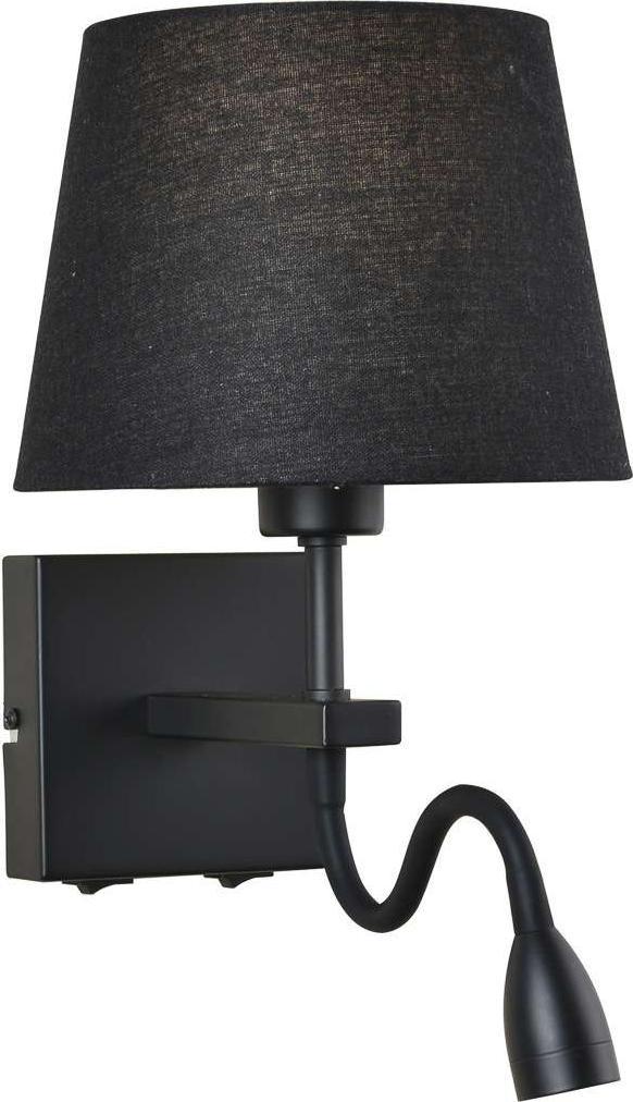 Kinkiet Italux Klasyczna LAMPA ścienna NORTE WL-1122-2-BL-BM-RO-BL Italux klasyczna OPRAWA z peszlem LED 3W 3000K abażurowa czarna