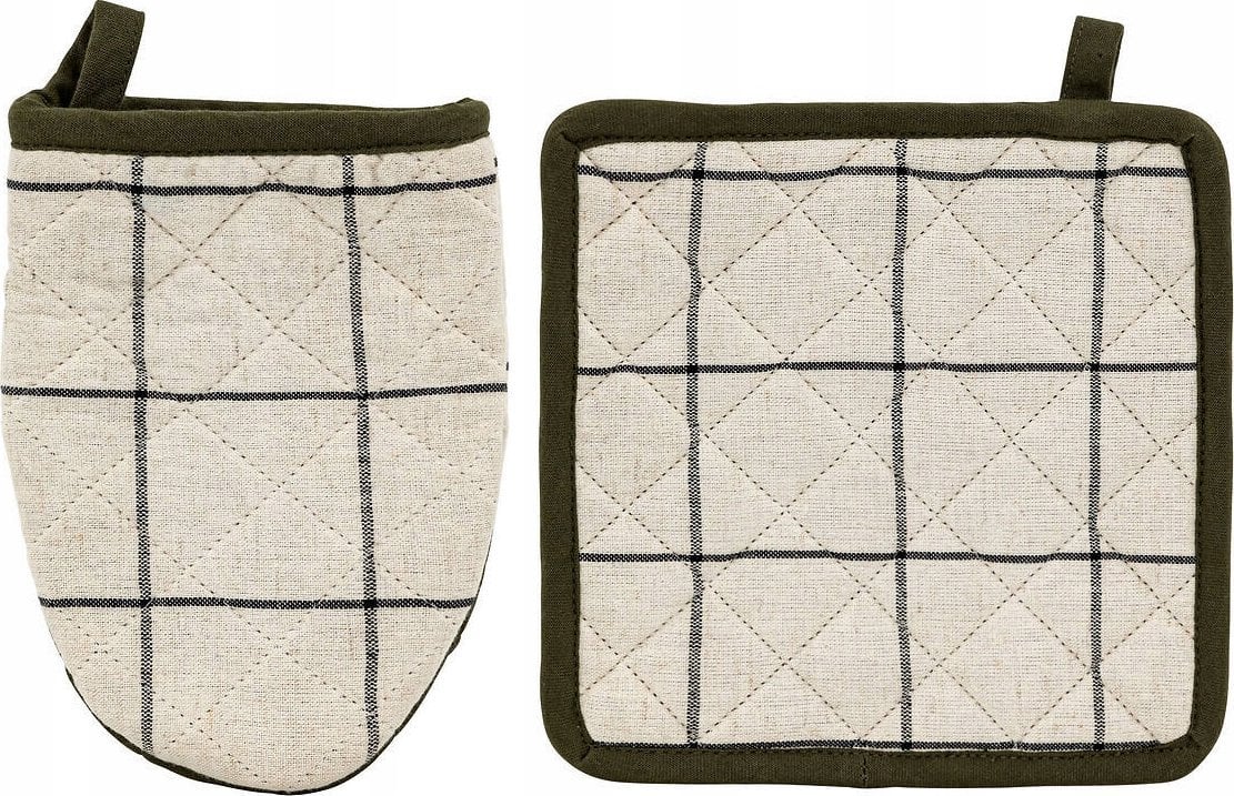 Atmosphera Rękawica kuchenna i łapka w kratę HELU, 100% bawełny