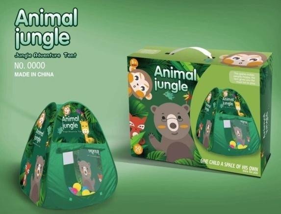Namiot samorozkładający 77cm + 50 piłek Dżungla