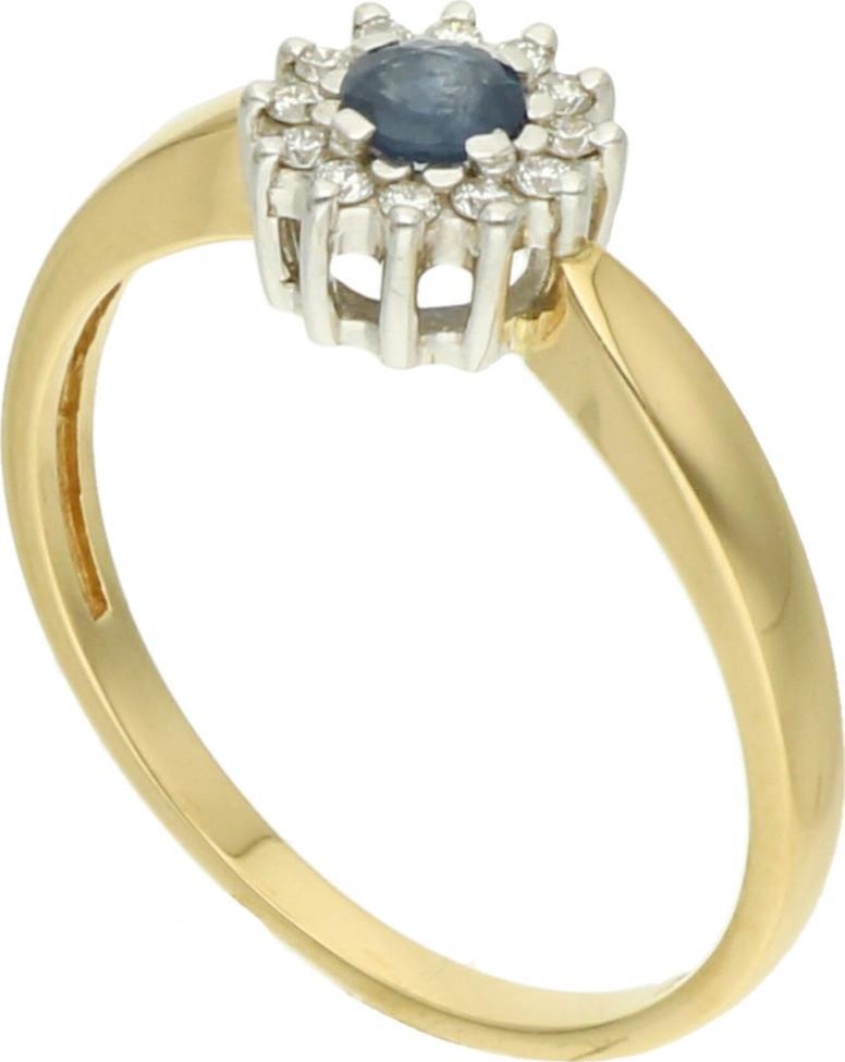 Rosanto Złoty pierścionek z brylantem i szafirem roz. 15 585 14k