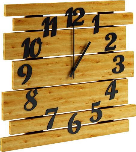 Elior Drewniany zegar ścienny w kolorze dębu - Samar