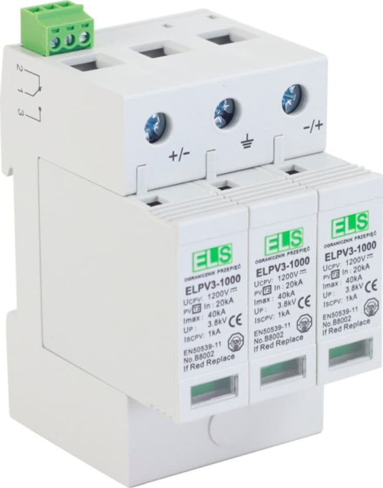 ELS Elektrotechnika Ogranicznik ELS typ 2 (klasa C) 4P 20/40kA do fotowoltaiki 1000/1200V