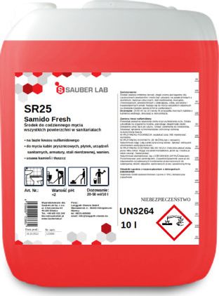 Sauber Sauber Lab SR25 Samido Fresh Uniwersalny środek do mycia powierzchni sanitarnych 10 l
