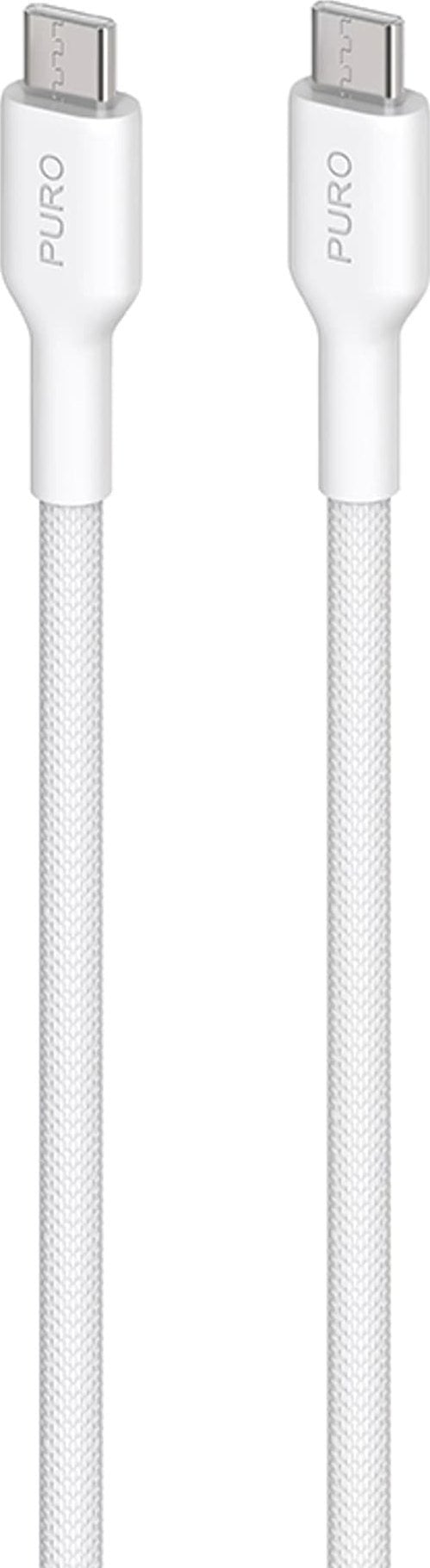 Kabel USB Puro USB-C - USB-C 1.2 m Biały (PUCUSBCUSBCFABK4WHI)