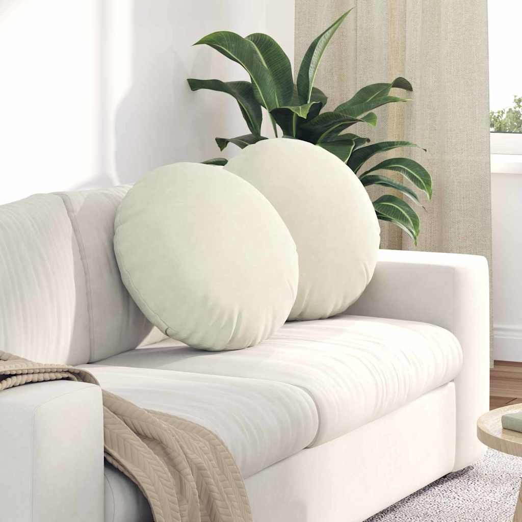 vidaXL Poduszki na siedziska 2 pcs Kremowy 40 x 13 cm Aksamit