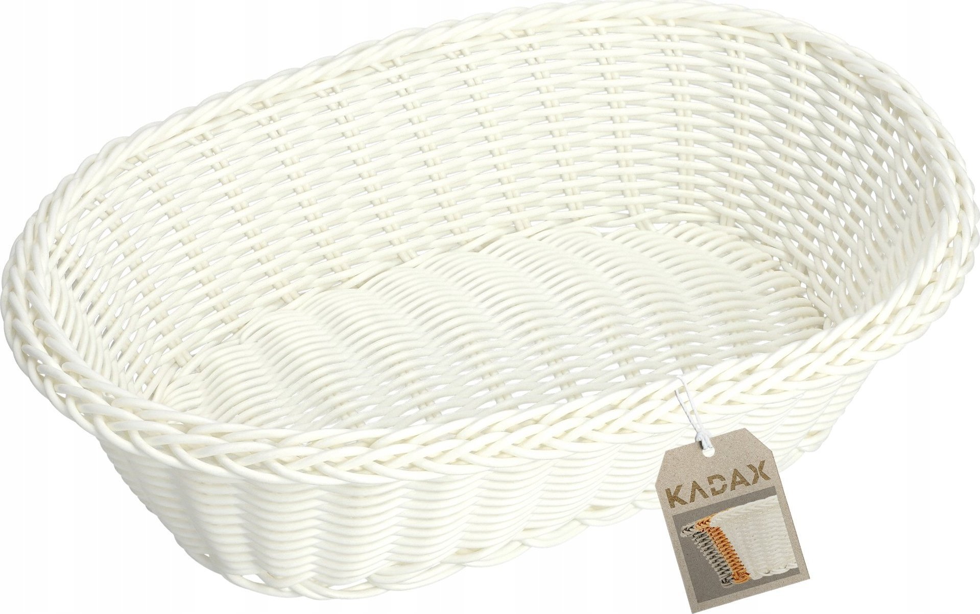 Kadax Koszyk Pleciony Z Tworzywa Na Chleb Owal Kremowy