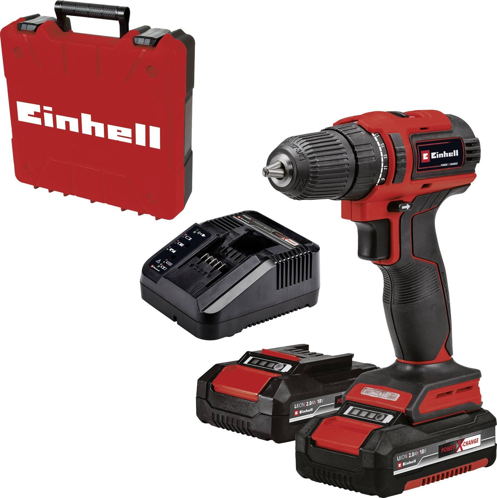 Wiertarka Einhell Einhell Cordless drill TE-CD 18/40 Li BL (red/black, 2x Li-Ion batteries 2.0Ah, in case)